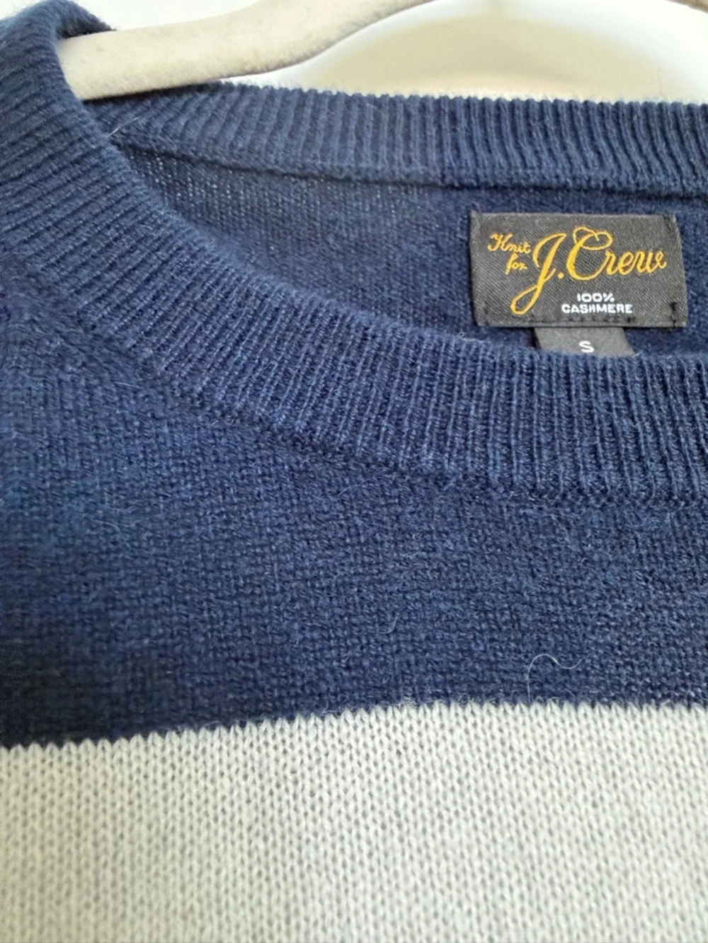 J.Crew 100% Cashmere Striped Sweater Soft Luxe Knit NWT Small